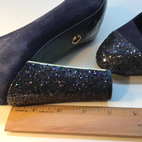 C. Wonder Blue Suede & Sequins Pumps Size 8.5 - Picture 6 of 8